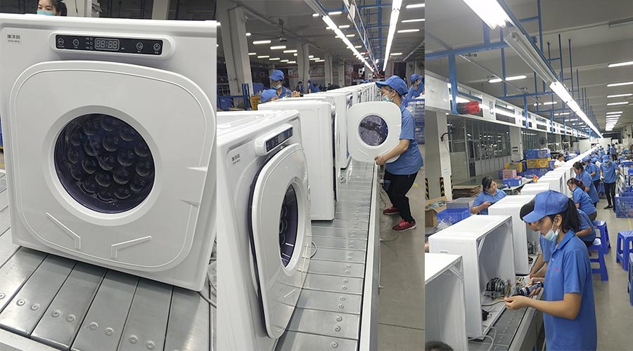 現(xiàn)場圖示！家用干衣機工廠生產(chǎn)線組成