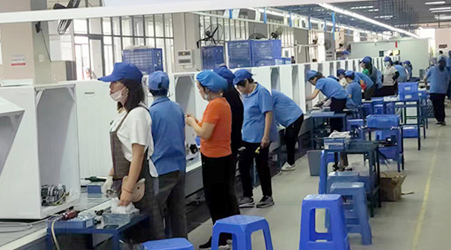 生產(chǎn)實況！金環(huán)電器開展客戶TCL滾筒衣服烘干機生產(chǎn)